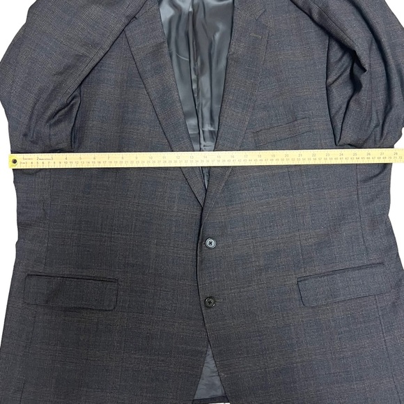 Ralph Ralph Lauren Blazer Jacket Mens 54R Plaid Wool Spandex Dark Gray 56” Chest - Picture 6 of 10